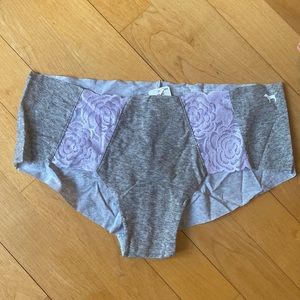 Grey with purple lace NWT panties hipster PINK Victoria’s Secret
